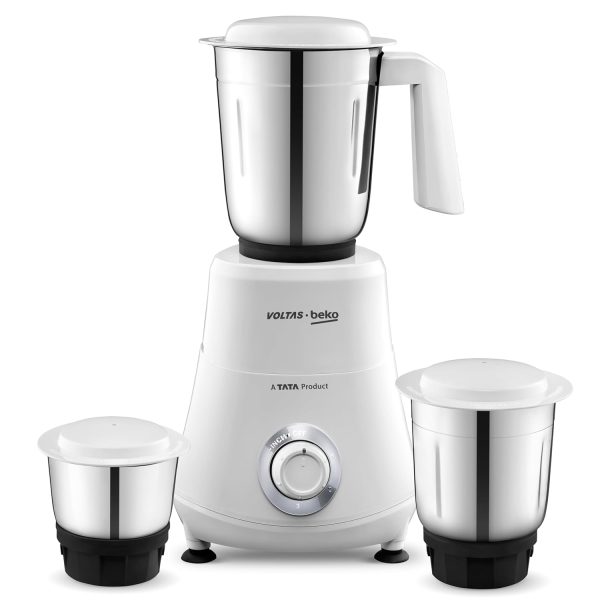 Voltas Beko, A Tata Product Powerfull 500 W Mixer Grinder with GrindX Technology (G5003HP-WH | 3 Jars | White)