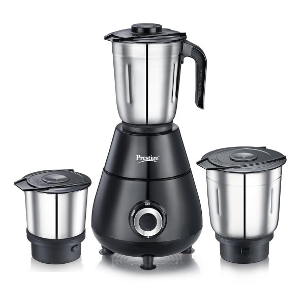 Prestige Apex 500 Watt Mixer Grinder with 3 Stainless Steel Jars | Super Efficient SS Blades | Black | 2Y Warranty | ISI Certified